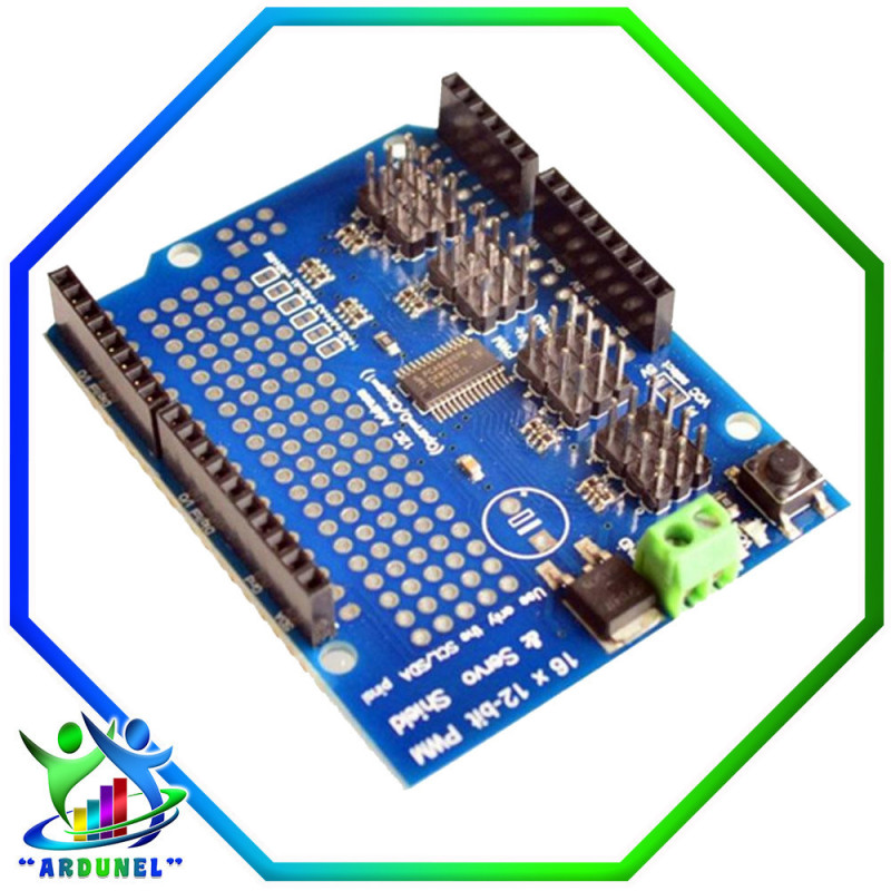 SHIELD DRIVER-I2C SERVO 16 CANALES 12-BIT PWM SHIELD DRIVER-I2C SERVO 16 CANALES 12-BIT PWM