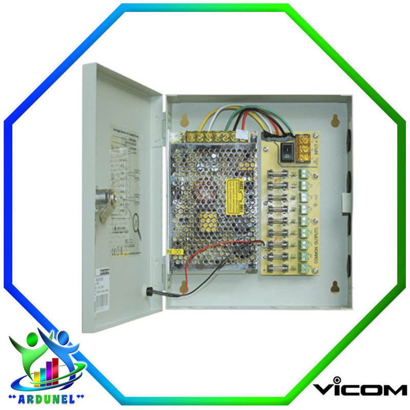 FUENTE SUPERVISADA 12VDC 10A 9 SALIDAS FUENTE SUPERVISADA 12VDC 10A 9 SALIDAS