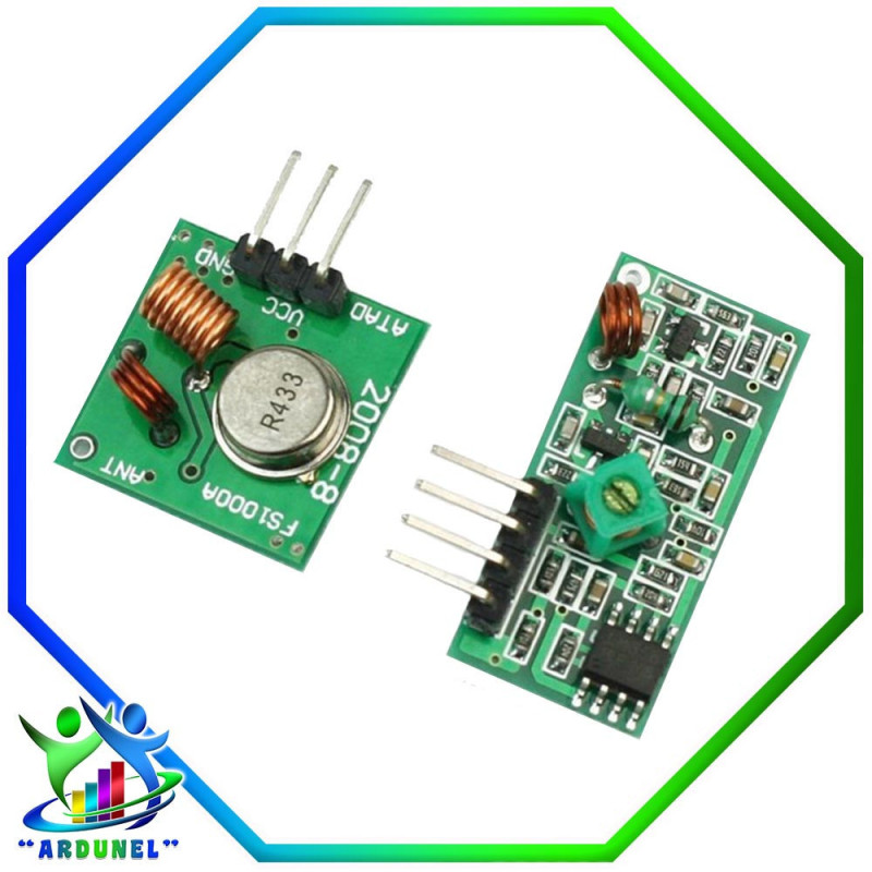 MODULO RF 433MHZ TRANSMISOR Y RECEPTOR MODULO RF 433MHZ TRANSMISOR Y RECEPTOR