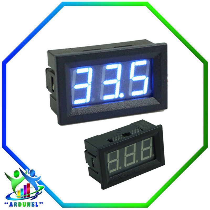 VOLTIMETRO 0,56 PULGADAS 0-100V DC 3 CABLES AZUL VOLTIMETRO 0,56 PULGADAS 0-100V DC 3 CABLES AZUL