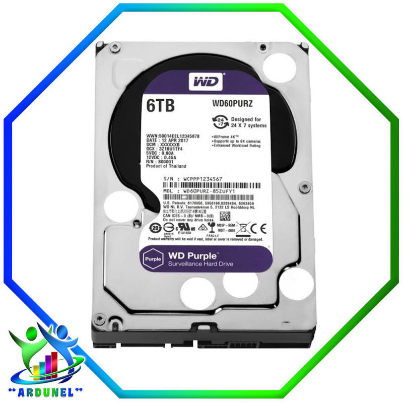 DISCO DURO WD 6TB PURPURA DISCO DURO WD 6TB PURPURA