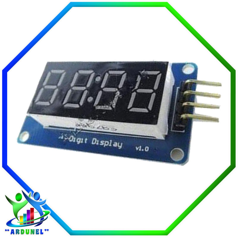 MÓDULO DISPLAY TM1637 DE 7 SEGMENTOS 4 DÍGITOS 0.36 TIPO RELOJ 4 BITS MÓDULO DISPLAY TM1637 DE 7 SEGMENTOS 4 DÍGITOS 0.36 TIPO RELOJ 4 BITS