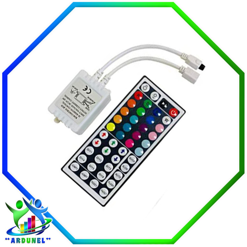 CONTROLADOR DE TIRA LED 5050 RGB 12V + CONTROL (44 TECLAS) CONTROLADOR DE TIRA LED 5050 RGB 12V + CONTROL (44 TECLAS)