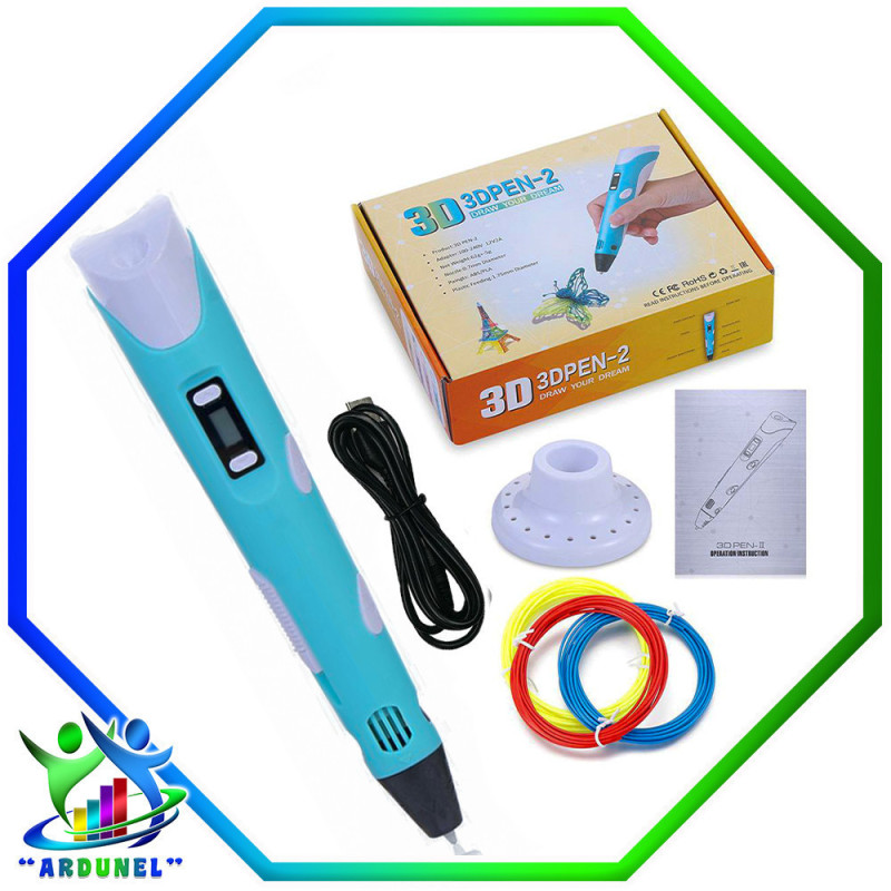 BOLÍGRAFO 3D 5V CELESTE + FUENTE BOLÍGRAFO 3D 5V CELESTE + FUENTE