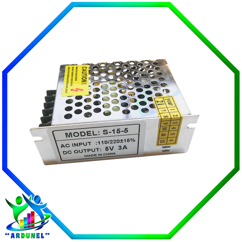 FUENTE CONMUTADA S-15-5 15W 5V 3A (ALTA CALIDAD) FUENTE CONMUTADA S-15-5 15W 5V 3A (ALTA CALIDAD)