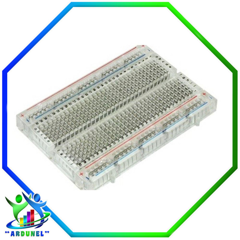 PROTOBOARD TRANSPARENTE SOLDERLESS DE 400 PTS. ALTA CALIDAD PROTOBOARD TRANSPARENTE SOLDERLESS DE 400 PTS. ALTA CALIDAD
