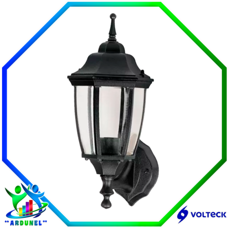 ARBOTANTE TIPO FAROL SOPORTADO NEGRO (LAMPARA NO INCLUIDA)