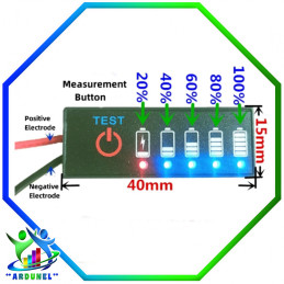 MODULO INDICADOR DE VOLTAJE DE BATERIA DE LITIO 7.4V