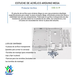 ESTUCHE DE ACRÍLICO PARA ARDUINO MEGA 2560 R3