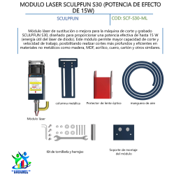 MODULO LASER SCULPFUN S30 (POTENCIA DE EFECTO DE 150W)