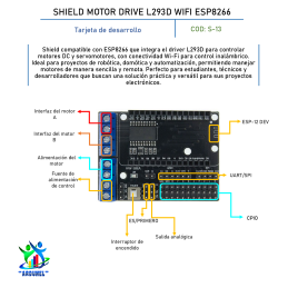 SHIELD MOTOR DRIVE L293D WIFI ESP8266