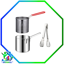 MINI FREIDORA DE 3 PIEZAS ACERO INOXIDABLE