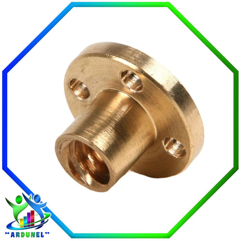 TUERCA DE COBRE T8 DE 8MM DE 4 HILERAS TUERCA DE COBRE T8 DE 8MM DE 4 HILERAS