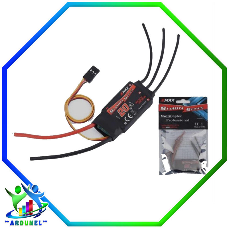 CONTROLADOR DE VELOCIDAD EMAX ESC 20A BRUSHLESS (ALTA CALIDAD) CONTROLADOR DE VELOCIDAD EMAX ESC 20A BRUSHLESS (ALTA CALIDAD)