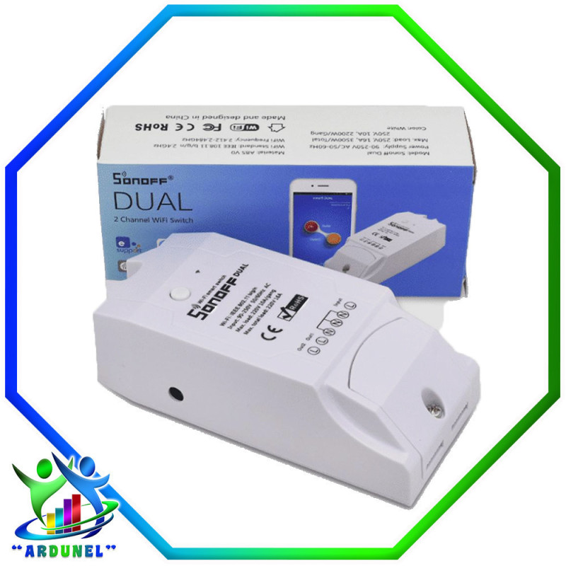 SONOFF DUAL R2 15A (INTERRUPTOR 2 CANALES ) SONOFF DUAL R2 15A (INTERRUPTOR 2 CANALES )